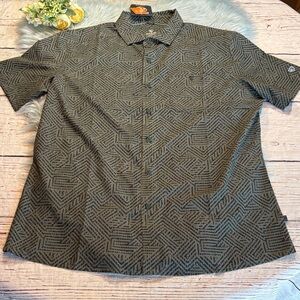NWT KUHL Short Sleeve Persuadr Button Down Shirt Green Onyx Sz L